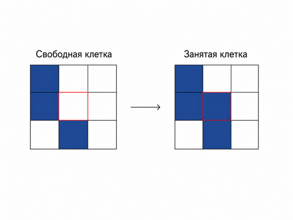 Пример: занятая или свободная клетка